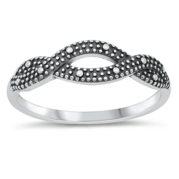 Sterling Silver Bali Twist Ring – Size 8 – 17 mm Face Height - Picture 1 of 1